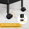 Black Modern 3-Tier Rolling Printer Stand with Wheels & Storage - Adjustable Feet, Large Desktop for Printers, Scanners, Office Supplies (23.6"W/60cm x 15.7"D/40cm x 31.5"H/80cm)